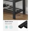 imageSONGMICS Shoe Bench Storage Bench Entryway Bench with Cushion Shoe Shelf with Seat SpaceSaving Modern Style for Living Room Bedroom Hallway Dark Gray and Ink Black ULBS57GYZDark Gray  Ink Black