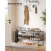 imageSONGMICS Shoe Rack 10Tier Shoe Organizer Metal Storage Shelf Upright or Upside Down for 1122 Pairs for Entryway 118 x 177 x 685 Inches Black ULSA25BKBlack