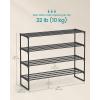 imageSONGMICS Shoe Rack 10Tier Shoe Organizer Metal Storage Shelf Upright or Upside Down for 1122 Pairs for Entryway 118 x 177 x 685 Inches Black ULSA25BKBlack