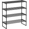 imageSONGMICS Shoe Rack 10Tier Shoe Organizer Metal Storage Shelf Upright or Upside Down for 1122 Pairs for Entryway 118 x 177 x 685 Inches Black ULSA25BKBlack