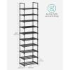 imageSONGMICS Shoe Rack 10Tier Shoe Organizer Metal Storage Shelf Upright or Upside Down for 1122 Pairs for Entryway 118 x 177 x 685 Inches Black ULSA25BKBlack