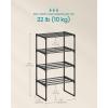 imageSONGMICS Shoe Rack 10Tier Shoe Organizer Metal Storage Shelf Upright or Upside Down for 1122 Pairs for Entryway 118 x 177 x 685 Inches Black ULSA25BKBlack