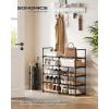 imageSONGMICS Shoe Rack 10Tier Shoe Organizer Metal Storage Shelf Upright or Upside Down for 1122 Pairs for Entryway 118 x 177 x 685 Inches Black ULSA25BKBlack