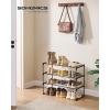 imageSONGMICS Shoe Rack 10Tier Shoe Organizer Metal Storage Shelf Upright or Upside Down for 1122 Pairs for Entryway 118 x 177 x 685 Inches Black ULSA25BKBlack