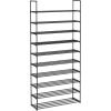 imageSONGMICS Shoe Rack 10Tier Shoe Organizer Metal Storage Shelf Upright or Upside Down for 1122 Pairs for Entryway 118 x 177 x 685 Inches Black ULSA25BKBlack