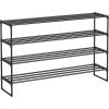 imageSONGMICS Shoe Rack 10Tier Shoe Organizer Metal Storage Shelf Upright or Upside Down for 1122 Pairs for Entryway 118 x 177 x 685 Inches Black ULSA25BKBlack