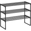 imageSONGMICS Shoe Rack 10Tier Shoe Organizer Metal Storage Shelf Upright or Upside Down for 1122 Pairs for Entryway 118 x 177 x 685 Inches Black ULSA25BKBlack