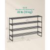 imageSONGMICS Shoe Rack 10Tier Shoe Organizer Metal Storage Shelf Upright or Upside Down for 1122 Pairs for Entryway 118 x 177 x 685 Inches Black ULSA25BKBlack