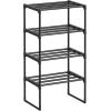 imageSONGMICS Shoe Rack 10Tier Shoe Organizer Metal Storage Shelf Upright or Upside Down for 1122 Pairs for Entryway 118 x 177 x 685 Inches Black ULSA25BKBlack