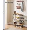imageSONGMICS Shoe Rack 10Tier Shoe Organizer Metal Storage Shelf Upright or Upside Down for 1122 Pairs for Entryway 118 x 177 x 685 Inches Black ULSA25BKBlack