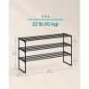 imageSONGMICS Shoe Rack 10Tier Shoe Organizer Metal Storage Shelf Upright or Upside Down for 1122 Pairs for Entryway 118 x 177 x 685 Inches Black ULSA25BKBlack