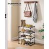 imageSONGMICS Shoe Rack 10Tier Shoe Organizer Metal Storage Shelf Upright or Upside Down for 1122 Pairs for Entryway 118 x 177 x 685 Inches Black ULSA25BKBlack
