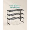 imageSONGMICS Shoe Rack 10Tier Shoe Organizer Metal Storage Shelf Upright or Upside Down for 1122 Pairs for Entryway 118 x 177 x 685 Inches Black ULSA25BKBlack