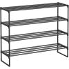 imageSONGMICS Shoe Rack 10Tier Shoe Organizer Metal Storage Shelf Upright or Upside Down for 1122 Pairs for Entryway 118 x 177 x 685 Inches Black ULSA25BKBlack