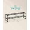imageSONGMICS Shoe Rack 10Tier Shoe Organizer Metal Storage Shelf Upright or Upside Down for 1122 Pairs for Entryway 118 x 177 x 685 Inches Black ULSA25BKBlack