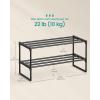 imageSONGMICS Shoe Rack 10Tier Shoe Organizer Metal Storage Shelf Upright or Upside Down for 1122 Pairs for Entryway 118 x 177 x 685 Inches Black ULSA25BKBlack