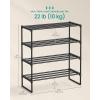 imageSONGMICS Shoe Rack 10Tier Shoe Organizer Metal Storage Shelf Upright or Upside Down for 1122 Pairs for Entryway 118 x 177 x 685 Inches Black ULSA25BKBlack