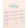 imageSONGMICS Shoe Rack 10Tier Shoe Organizer Metal Storage Shelf Upright or Upside Down for 1122 Pairs for Entryway 118 x 177 x 685 Inches Black ULSA25BKJelly Pink