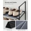 imageSONGMICS Shoe Rack 10Tier Shoe Shelf Shoe Storage Organizer 11 x 177 x 68 Inches Metal Frame NonWoven Fabric Shelves for Entryway Bedroom Black ULSH010B02Grey