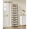 imageSONGMICS Shoe Rack 10Tier Shoe Shelf Shoe Storage Organizer 11 x 177 x 68 Inches Metal Frame NonWoven Fabric Shelves for Entryway Bedroom Black ULSH010B02Black