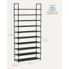 imageSONGMICS Shoe Rack 10Tier Shoe Shelf Shoe Storage Organizer 11 x 177 x 68 Inches Metal Frame NonWoven Fabric Shelves for Entryway Bedroom Black ULSH010B02Black