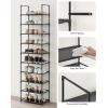 imageSONGMICS Shoe Rack 10Tier Shoe Shelf Shoe Storage Organizer 11 x 177 x 68 Inches Metal Frame NonWoven Fabric Shelves for Entryway Bedroom Black ULSH010B02Black