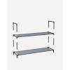 imageSONGMICS Shoe Rack 10Tier Shoe Shelf Shoe Storage Organizer 11 x 177 x 68 Inches Metal Frame NonWoven Fabric Shelves for Entryway Bedroom Black ULSH010B02Grey