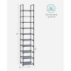 imageSONGMICS Shoe Rack 10Tier Shoe Shelf Shoe Storage Organizer 11 x 177 x 68 Inches Metal Frame NonWoven Fabric Shelves for Entryway Bedroom Black ULSH010B02Grey