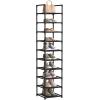 imageSONGMICS Shoe Rack 10Tier Shoe Shelf Shoe Storage Organizer 11 x 177 x 68 Inches Metal Frame NonWoven Fabric Shelves for Entryway Bedroom Black ULSH010B02Black