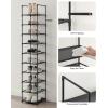 imageSONGMICS Shoe Rack 10Tier Shoe Shelf Shoe Storage Organizer 11 x 177 x 68 Inches Metal Frame NonWoven Fabric Shelves for Entryway Bedroom Black ULSH010B02Black