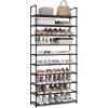 imageSONGMICS Shoe Rack 10Tier Shoe Shelf Shoe Storage Organizer 11 x 177 x 68 Inches Metal Frame NonWoven Fabric Shelves for Entryway Bedroom Black ULSH010B02Black