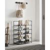 imageSONGMICS Shoe Rack 10Tier Shoe Shelf Shoe Storage Organizer 11 x 177 x 68 Inches Metal Frame NonWoven Fabric Shelves for Entryway Bedroom Black ULSH010B02Grey