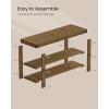 imageSONGMICS Shoe Rack Bench 3Tier Bamboo Shoe Storage Organizer Entryway Bench Holds Up to 286 lb 113 x 276 x 178 Inches for Entryway Bathroom Bedroom Natural ULBS04NYellow Brown