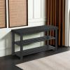 imageSONGMICS Shoe Rack Bench 3Tier Bamboo Shoe Storage Organizer Entryway Bench Holds Up to 286 lb 113 x 276 x 178 Inches for Entryway Bathroom Bedroom Natural ULBS04NInk Black