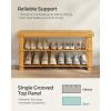 imageSONGMICS Shoe Rack Bench 3Tier Bamboo Shoe Storage Organizer Entryway Bench Holds Up to 286 lb 113 x 276 x 178 Inches for Entryway Bathroom Bedroom Natural ULBS04NNatural