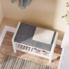 imageSONGMICS Shoe Rack Bench with Cushion Upholstered Padded Seat Storage Shelf Shoe Organizer Holds Up to 350 lb Ideal for Entryway Bedroom Living Room Hallway Garage Mud Room Gray and White ULBS65WNGray  White