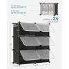 imageSONGMICS Shoe Rack Organizer 8Tier Shoe Storage Cabinet for Closet and Entryway Holds 32 Pairs of Shoes Adjustable Cloud White and Trasparent ULPC034W01Ink Black  Trasparent