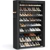 imageSONGMICS Shoe Rack with NonWoven Fabric Cover 9 Tier Storage Shelf for 4050 Pairs of Shoes Entryway Suitable for Sneakers High Heels Flats and Boots Grey RXJ36G01Black