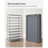 imageSONGMICS Shoe Rack with NonWoven Fabric Cover 9 Tier Storage Shelf for 4050 Pairs of Shoes Entryway Suitable for Sneakers High Heels Flats and Boots Grey RXJ36G01Grey