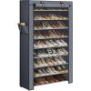 imageSONGMICS Shoe Rack with NonWoven Fabric Cover 9 Tier Storage Shelf for 4050 Pairs of Shoes Entryway Suitable for Sneakers High Heels Flats and Boots Grey RXJ36G01Grey