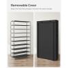 imageSONGMICS Shoe Rack with NonWoven Fabric Cover 9 Tier Storage Shelf for 4050 Pairs of Shoes Entryway Suitable for Sneakers High Heels Flats and Boots Grey RXJ36G01Black