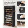 imageSONGMICS Shoe Rack with NonWoven Fabric Cover 9 Tier Storage Shelf for 4050 Pairs of Shoes Entryway Suitable for Sneakers High Heels Flats and Boots Grey RXJ36G01Black