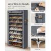 imageSONGMICS Shoe Rack with NonWoven Fabric Cover 9 Tier Storage Shelf for 4050 Pairs of Shoes Entryway Suitable for Sneakers High Heels Flats and Boots Grey RXJ36G01Grey
