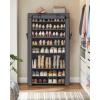 imageSONGMICS Shoe Rack with NonWoven Fabric Cover 9 Tier Storage Shelf for 4050 Pairs of Shoes Entryway Suitable for Sneakers High Heels Flats and Boots Grey RXJ36G01Grey