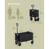 imageSONGMICS Small Collapsible Wagon with 400 lb Dynamic Weight Capacity Foldable Wagon Cart Folding Camp Cart with Wheels for Outdoor Yard 90 L Ink Black UGFW909B01Ink Black