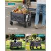 imageSONGMICS Small Collapsible Wagon with 400 lb Dynamic Weight Capacity Foldable Wagon Cart Folding Camp Cart with Wheels for Outdoor Yard 90 L Ink Black UGFW909B01Slate Gray