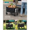 imageSONGMICS Small Collapsible Wagon with 400 lb Dynamic Weight Capacity Foldable Wagon Cart Folding Camp Cart with Wheels for Outdoor Yard 90 L Ink Black UGFW909B01Ink Black