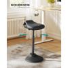 imageSONGMICS Standing Desk Chair Adjustable Ergonomic Wobble Stool 236333 Inches Drafting Chair Swivel Sitting Balance Stool Synthetic Leather Upholstery AntiSlip Bottom Pad Ink Black UOSC12BKInk Black