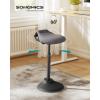 imageSONGMICS Standing Desk Chair Adjustable Ergonomic Wobble Stool 236333 Inches Drafting Chair Swivel Sitting Balance Stool Synthetic Leather Upholstery AntiSlip Bottom Pad Ink Black UOSC12BKSlate Gray