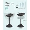 imageSONGMICS Standing Desk Chair Adjustable Ergonomic Wobble Stool 236333 Inches Drafting Chair Swivel Sitting Balance Stool Synthetic Leather Upholstery AntiSlip Bottom Pad Ink Black UOSC12BKInk Black